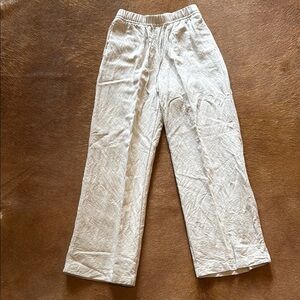 H&M Tan Wide Leg Pants with Relaxed Fit